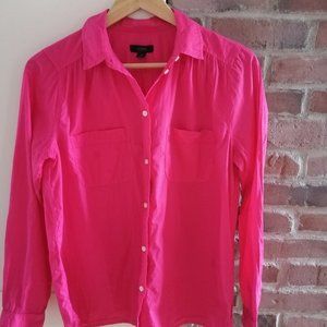Hot pink jcrew cotton button down size 2